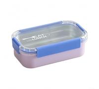 Two Compartment Stainless Steel Lunch Box with Leakproof Lids and Side Latches, Suitable for Carrying Sandwiches, Snacks, and Light Meals Securely (Blue 1Grid)