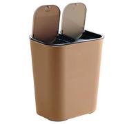 Two Compartment Trash Can | Trash Can with Recycle Combo - 18L Kitchen Garbage Bin with Push-Button Lids Waste Container for Patio Home Dining Room Bedroom Laundry Camping Living Room