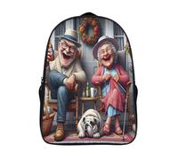 two compartment travel rucksack 3d print laughing out loud laptop daypack cool elderly couple sturdy large capacit bag with pockets-16inch,for adults teens casual backpack