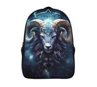two compartment travel rucksack 3d print myth daypacks funny cool ram's head sturdy fashion school bag with side mesh pouch-16inch,for girls boys casual backpack