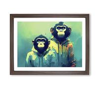 Two Cool Monkeys Abstract H1022 Framed Print for Living Room Bedroom Home Office Décor, Wall Art Picture Ready to Hang, Walnut A4 Frame (34 x 25 cm)