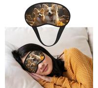 Two Corgis Sleep Mask for Women Men Blackout Eye Masks for Sleeping Blindfold Sleep Mask Side Sleeper Eye Cover for Meditation Light Blocking Travel Essentials
