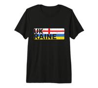 Two Countries, One Heart: England and Ukraine Flag Premium T-Shirt