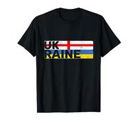 Two Countries, One Heart: England and Ukraine Flag T-Shirt