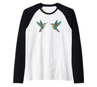 Two Couple Hummingbirds Colibris Birds Artwork Raglan Baseball Tee