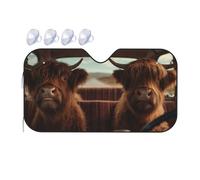 Two Cows Windshield Sun Shade, Family Funny Windshield Sun Shade For Car Suv Truck, Protector Blocks Uv, Spring Car Decor, Car Shade Front Windshield