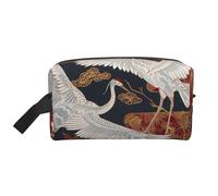 Two Cranes Chrysanthemums 1 Printed Makeup Bag Large Travel Cosmetic Bags Waterproof Cosmetic Case Toiletry Bag Organizer for Women Mom Girls