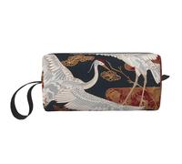 Two Cranes Chrysanthemums 1 Printed Makeup Bag Simple Travel Cosmetic Bags Waterproof Cosmetic Case Toiletry Bag Organizer for Women Mom Girls