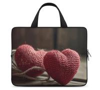 Two Crocheted Hearts Laptop Bag Durable Laptop Sleeve Water-Resistant Notebook Bag for Computer Or Tablet