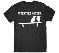 Two Crows Attempted Murder Funny Mens T-Shirt Black XL