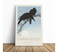 Two Crows Ohara Koson Canvas Wall Art Print 20x14 Inch