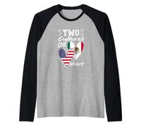 Two Cultures One Heart American Mexican Mexico Roots Raglan Baseball Tee