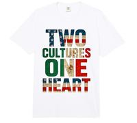 Two Cultures One Heart Half American Half Mexican USA Mexico Comfort Colors Adult Heavyweight T-Shirt