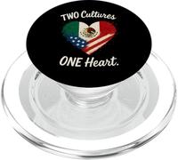 Two Cultures One Heart Half American Half Mexican USA Mexico PopSockets PopGrip for MagSafe