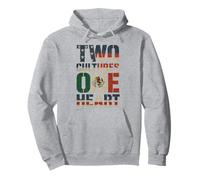 Two Cultures One Heart Half American Half Mexican USA Mexico Pullover Hoodie