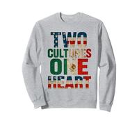 Two Cultures One Heart Half American Half Mexican USA Mexico Sweatshirt