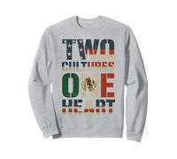 Two Cultures One Heart Half American Half Mexican USA Mexico Sweatshirt