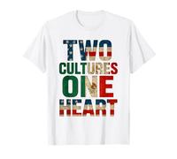 Two Cultures One Heart Half American Half Mexican USA Mexico T-Shirt