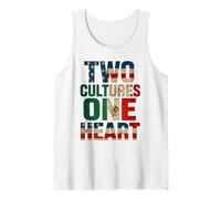 Two Cultures One Heart Half American Half Mexican USA Mexico Tank Top