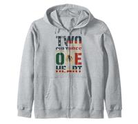 Two Cultures One Heart Half American Half Mexican USA Mexico Zip Hoodie