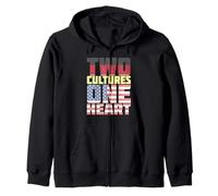 Two Cultures One Heart USA Germany Zip Hoodie
