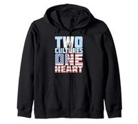 Two Cultures One Heart USA Guatemala Zip Hoodie