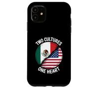 Two Cultures One Heart USA Mexico Flag Unity Art Women Men Case for iPhone 11