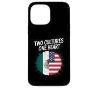 Two Cultures One Heart USA Mexico Flag Unity Art Women Men Case for iPhone 13 Pro Max