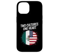 Two Cultures One Heart USA Mexico Flag Unity Art Women Men Case for iPhone 14