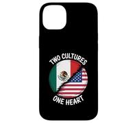 Two Cultures One Heart USA Mexico Flag Unity Art Women Men Case for iPhone 14 Plus