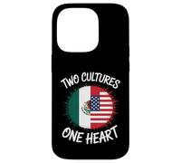 Two Cultures One Heart USA Mexico Flag Unity Art Women Men Case for iPhone 14 Pro