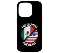 Two Cultures One Heart USA Mexico Flag Unity Art Women Men Case for iPhone 14 Pro
