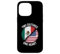 Two Cultures One Heart USA Mexico Flag Unity Art Women Men Case for iPhone 14 Pro Max