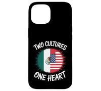 Two Cultures One Heart USA Mexico Flag Unity Art Women Men Case for iPhone 15