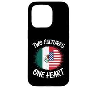 Two Cultures One Heart USA Mexico Flag Unity Art Women Men Case for iPhone 15 Pro
