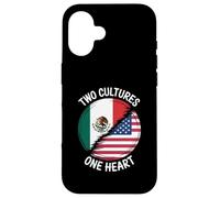 Two Cultures One Heart USA Mexico Flag Unity Art Women Men Case for iPhone 16