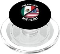 Two Cultures One Heart USA Mexico Flag Unity Art Women Men PopSockets PopGrip for MagSafe