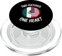Two Cultures One Heart USA Mexico Flag Unity Art Women Men PopSockets PopGrip for MagSafe