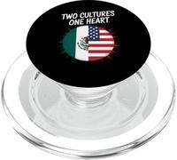 Two Cultures One Heart USA Mexico Flag Unity Art Women Men PopSockets PopGrip for MagSafe