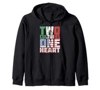 Two Cultures One Heart USA Mexico Zip Hoodie