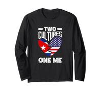Two Cultures One Me American Cuban Cuba Heritage Long Sleeve T-Shirt