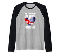 Two Cultures One Me American Cuban Cuba Heritage Raglan Baseball Tee