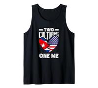 Two Cultures One Me American Cuban Cuba Heritage Tank Top