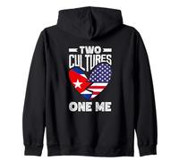 Two Cultures One Me American Cuban Cuba Heritage Zip Hoodie