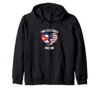 Two Cultures One Me Funny Cuban American Heritage Zip Hoodie