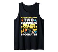 Two Custodians That Live Together? Broomates Tank Top