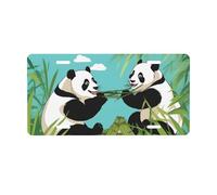 Two cute big pandas Front license plate, 0.6 mm thick, 30 x 15 cm, aluminum.
