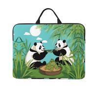 Two Cute Big Pandas Laptop Bag 14 in Durable Computer Carrying Case for Most Laptops and Ipads Shock Resistant Slim Sleeve