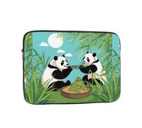 Two Cute Big Pandas Laptop Inner Bag 12 Inch Laptop Sleeve Case Briefcase Carrying Laptop Cover
