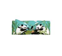Two cute big pandasBow headband, patterned baby bow hair accessory, suitable for newborns, infants, and everyday wear